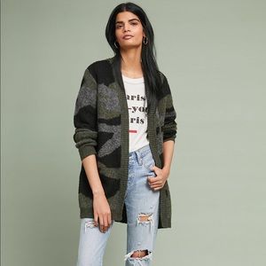 Anthropologie Moth Camo Cardigan